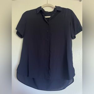 UNIQLO Short Sleeve Collar Shirt in Dark Blue Navy